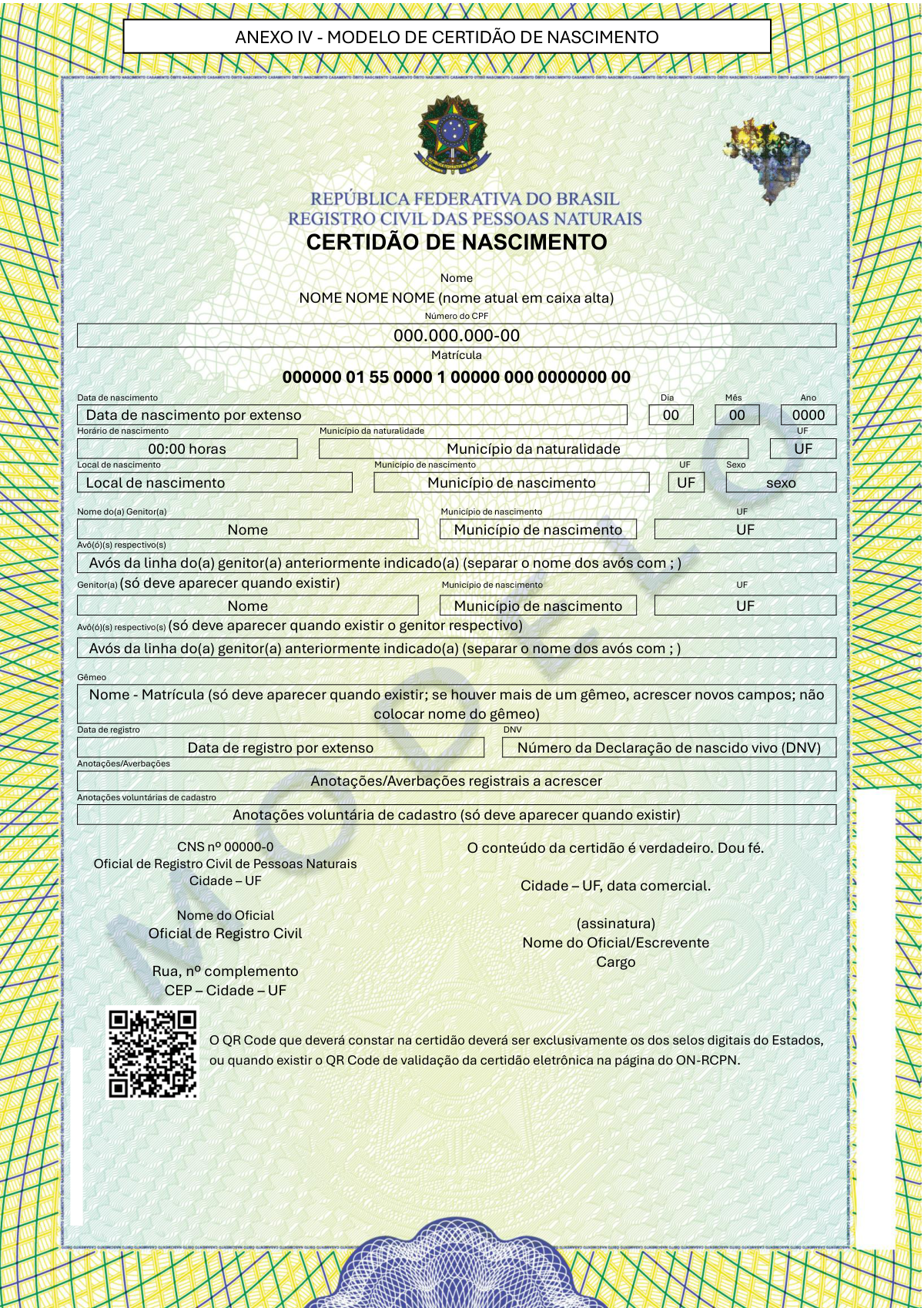 Prévia de Certidão de Nascimento